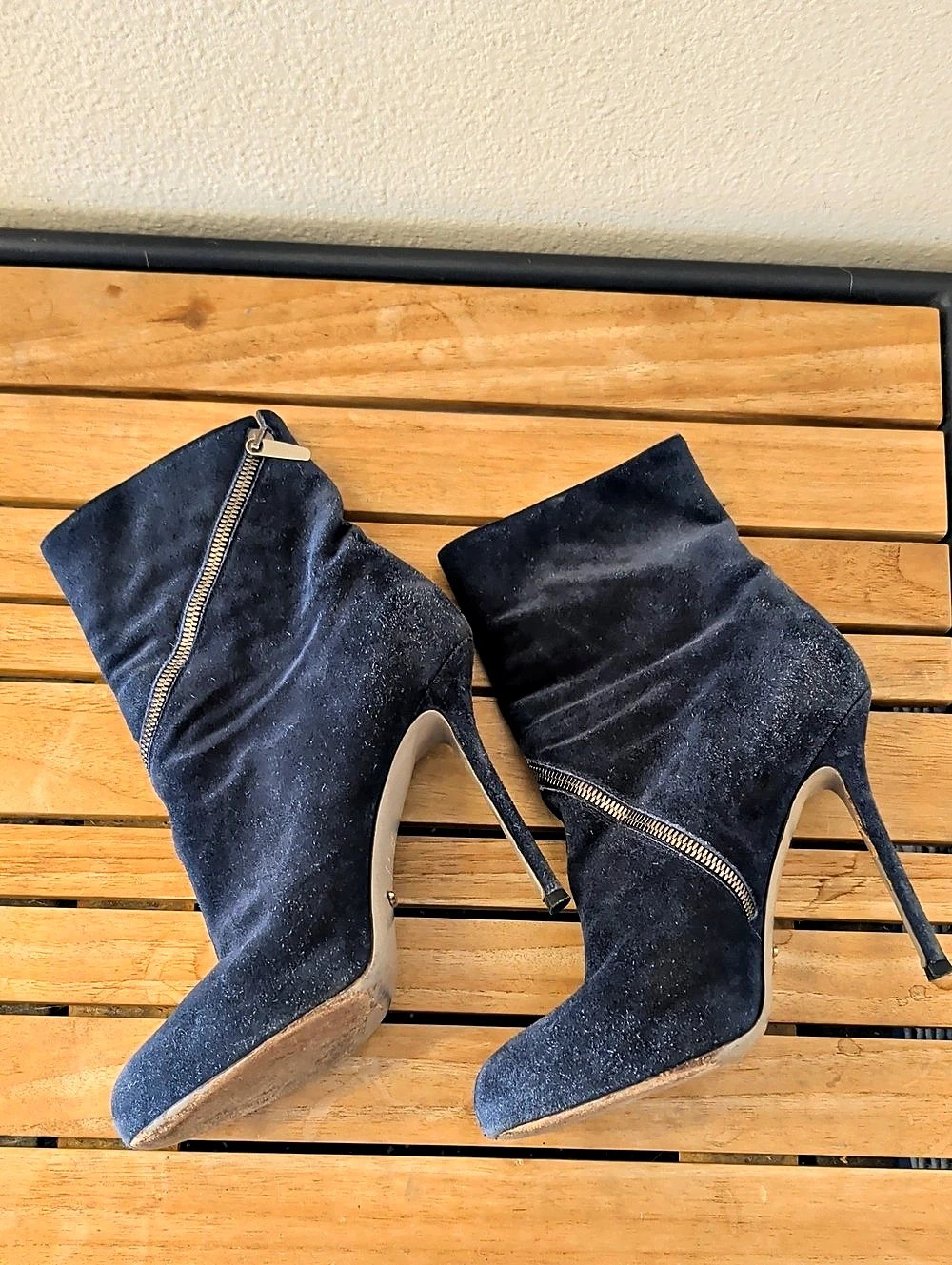 Rag & Bone Blue Pointed-Toe Heeled Boots EU 39.5